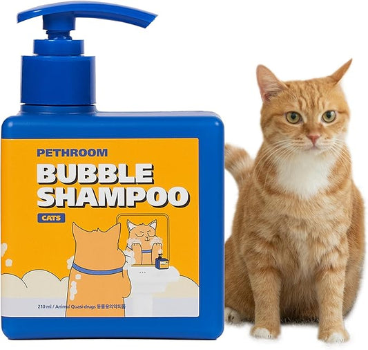 [PETHROOM] Premium Cat Silky Shampoo & Conditioning | Strengthen Skin Barrier, Hypoallergenic, Tear-Free, Fragrance-Free, Deep-Cleansing, Itch Relief, Moisturizing, Remove Odors