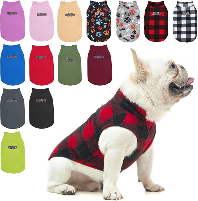 BEAUTYZOO Dog Fleece Vest Sweater Winter Jacket for Small and Medium Large Dogs with D-Ring Leash Cold Weather Coat Hoodie for XS S M Dogs Boy or Girls