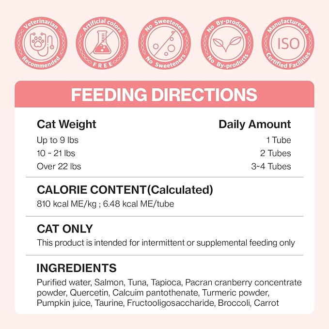 Doctor By UT Care Cat UTI Kidney Support Urinary Supplement Cranberry Treatment for Cats Renal Health with Pacran, Quercetin, Taurine lickable Formula Individually Packaged (1 Pack)
