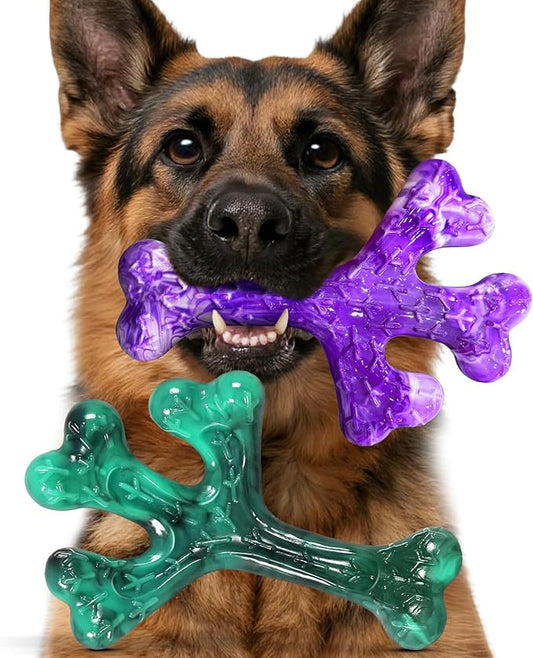 Aggressive Chewers Dog Chew Toys - 2 Pack Tough Dog Toys for Aggressive Chewers Large Breed, Indestructible Dogs Toy for Gift, Interactive to Keep Them Busy