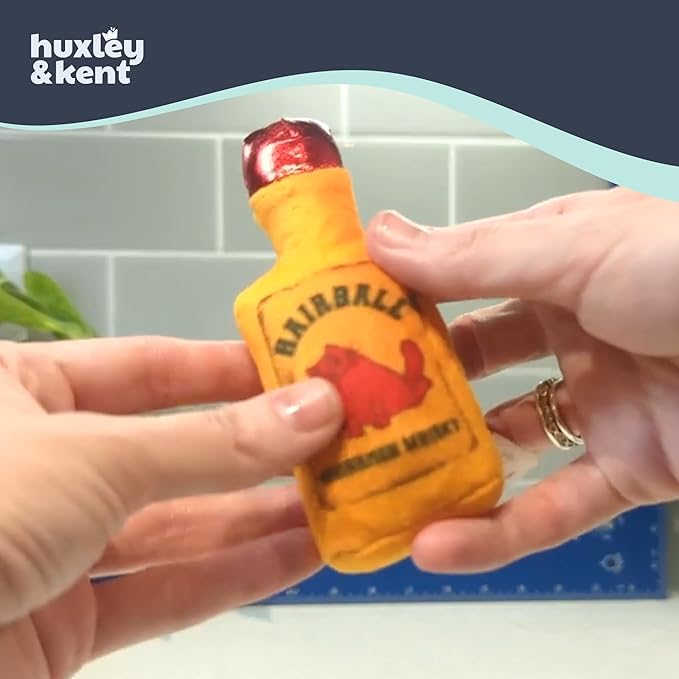 Huxley & Kent Plush Cat Toy - Interactive Catnip Toy for Cats & Kittens - Soft Kitty Toy with Crinkle & Catnip - Fun Indoor Play Toy - Hairball Cinnamon Whiskey