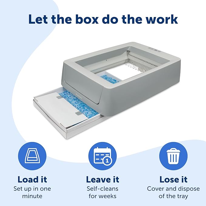 PetSafe ScoopFree Crystal Pro Self-Cleaning Automatic Litter Box - Uncovered Motion-Sensing Cat Box with Integrated Health Counter & App - Includes 1 Disposable Crystal Litter Tray