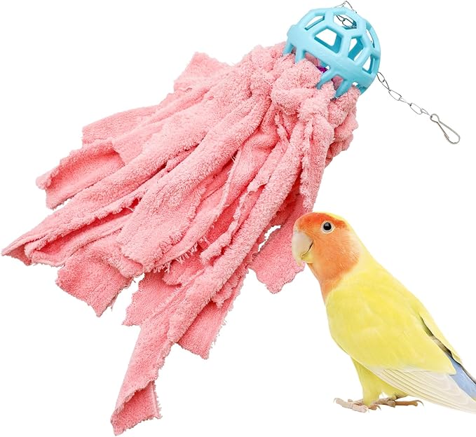 Bird Chewing Toys, Hanging Parrot Shredding Cotton Toys, Bird Cage Accessories, Suitable for Small to Large Birds Cockatiel Parakeets Lovebirds Conure Macaws African Grey Amazon Parrots