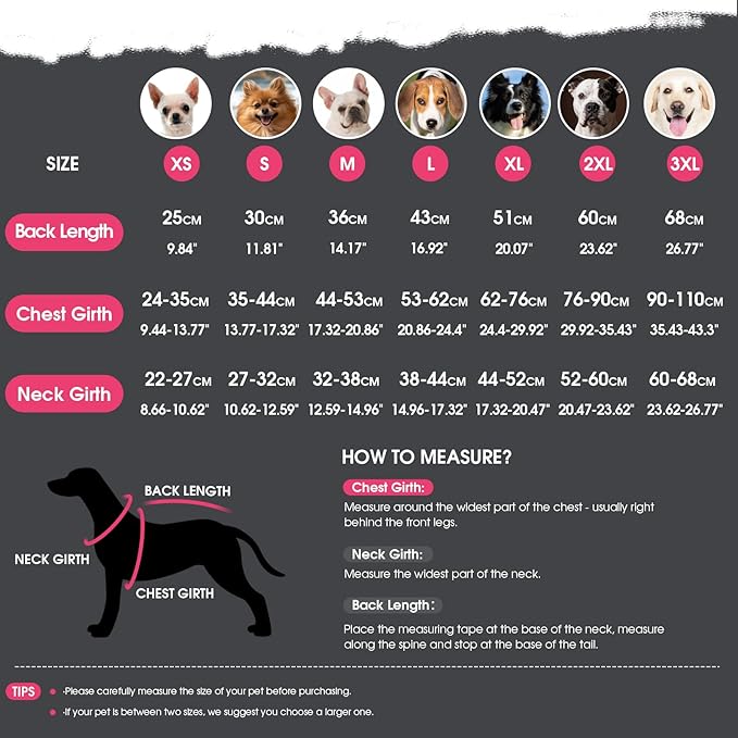 ASENKU Dog Winter Coat, Fleece Doggie Jacket Plaid Reversible Vest Waterproof Windproof Cold Weather Clothes for Small Medium Large Dogs (L, Pink)