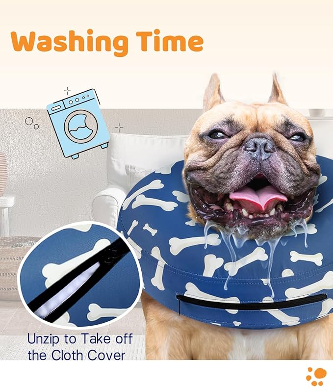 Supet Inflatable Dog Cone Collar Alternative After Surgery, Dog Neck Donut Collar Recovery E Collar for Neuter, Soft Pet Cone for Small Medium Large Dogs