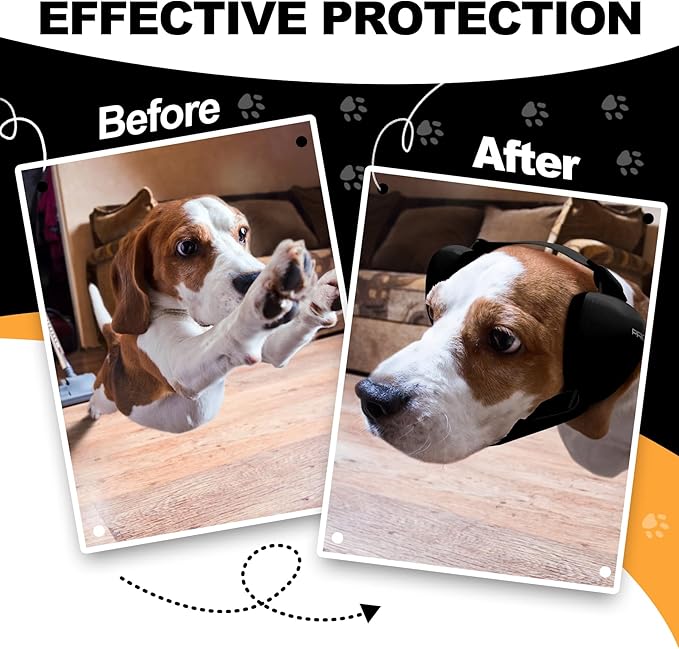 PROHEAR Dog Ear Muffs Hearing Protection for Dogs, NRR 28dB Noise Cancelling Headphones, Easy to Adjust Dog Hearing Protection Earmuffs for Thunder, Hunting, Tourism, Cars, Racing, Small, Black