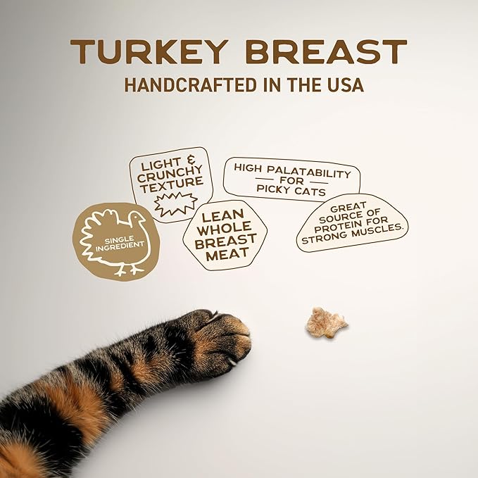 Smart Cookie Turkey Freeze Dried Cat Treats – Single Ingredient, High-Protein Snacks for Picky Cats – 100% Lean Turkey, No Fillers or Additives, Made in The USA – 1oz