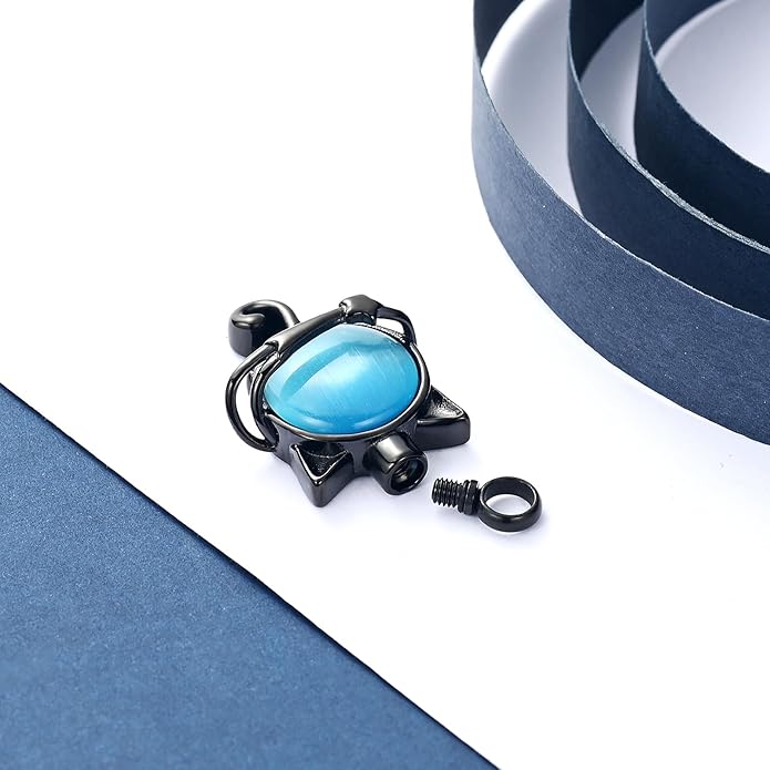 constantlife Cat Moon Urn Necklace for Women Pet Cremation Jewelry for Ashes Stainless Steel Pendant Funeral Keepsake Loved Ones Memorial Gift