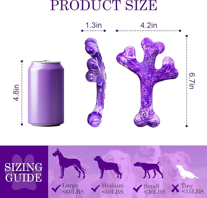 Aggressive Chewers Dog Chew Toys - 2 Pack Tough Dog Toys for Aggressive Chewers Large Breed, Indestructible Dogs Toy for Gift, Interactive to Keep Them Busy