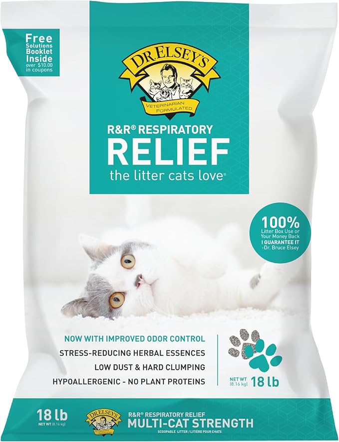 Dr. Elsey's R&R Stress-Reducing Clumping Clay Cat Litter 18 lb. Bag