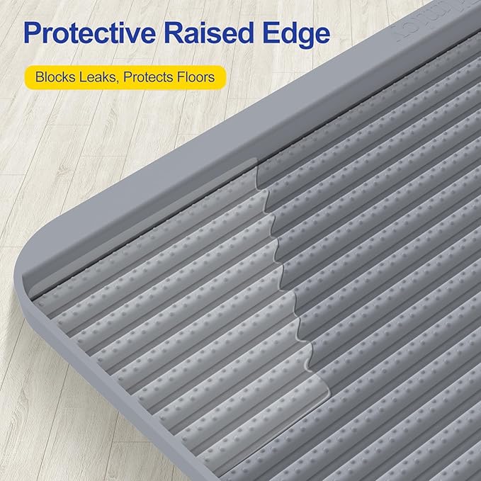 Silicone Cat Litter Mat - 31' x 23' Waterproof Large Kitty Mat, Non-Slip, Durable, Easy Clean & Washable Cat Litter Tray Mat for Scatter Control