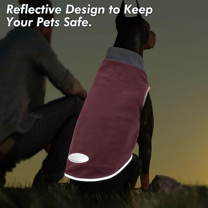 cyeollo 2 Pack Dog Sweaters Fleece Sweatshirt Stretchable Reflective Pet Sweater Dog Clothes for Small Puppy Dogs Girl Cats Size S Pink & Grey