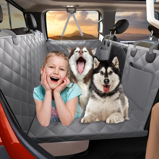Back Seat Extender for Dogs Truck-Large Space, Dog Pet Car Seat Cover for Back Seat Hard Bottom Holds 400lbs, Waterproof Dog Hammock for Crew Cab Trucks F150, RAM1500, Sierra, Tundra, Silverado