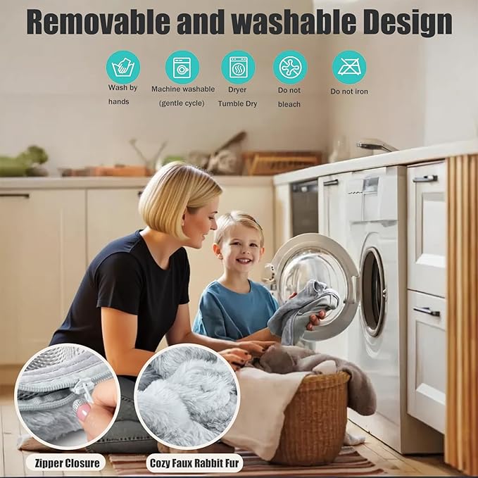 Foldable Cat Bed for Desks - One-Click Folding & Space-Saving Semi-Circle Design, Plush Faux Rabbit Fur with Sunken Cave, Holds 40lb/18kg Cats - Perfect for Office/Gaming Desks (Gray)