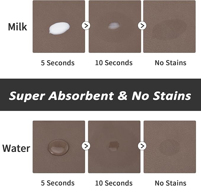 Pet Feeding Mat - Absorbent Dog Mat for Food and Water, No Stains Cat Bowl Mat, Easy to Clean Pet Placemats, Quick Dry Dog Water Dispenser Mat for Messy Drinkers | Brown 18"x 28"