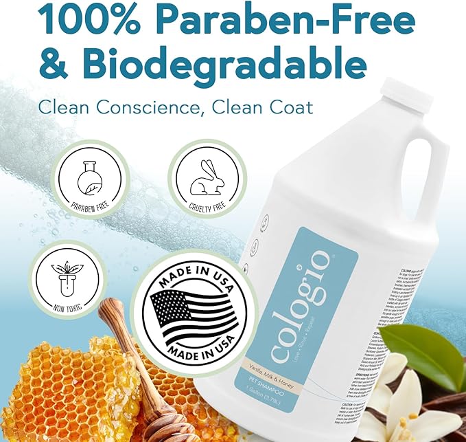 Dog Shampoo with Manuka Honey – Odor Eliminator & Itch Easing for Dry, Sensitive Skin – Gentle & Moisturizing Groomer-Developed Formula – Paraben-Free, Made in USA - 1 Gallon