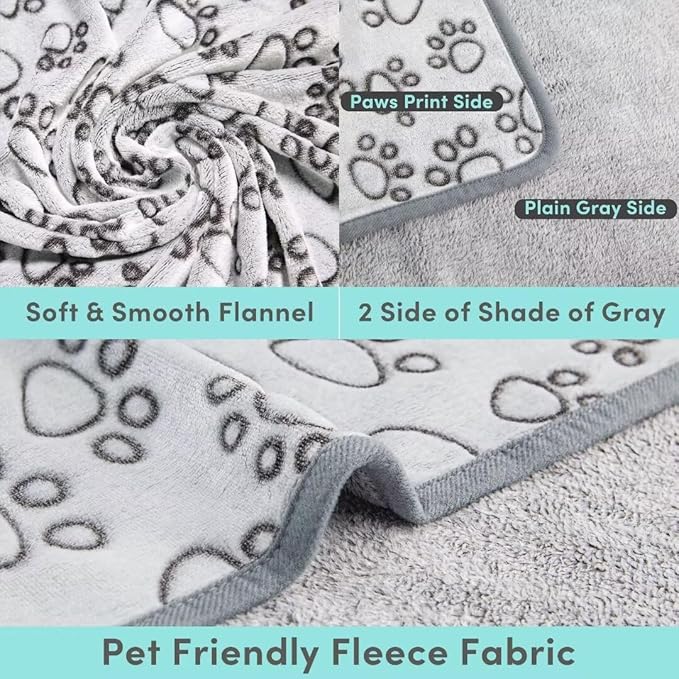 Stuffed Premium Soft Dog Blankets for Large Dogs, Large Cat Blanket Calming Washable for Bed Couch Protection Cover, Dog Essentials for Dog, 66 * 82 inches, Grey