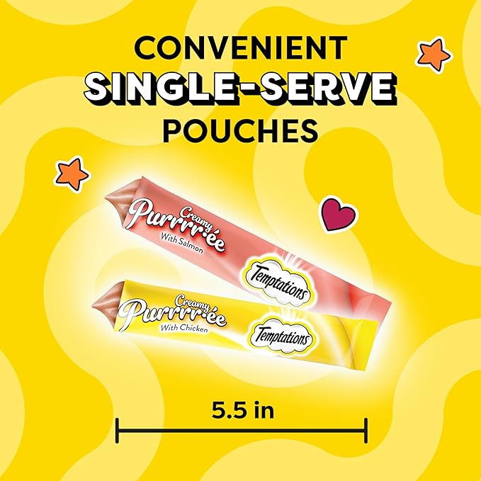 Temptations Creamy Puree Variety Pack of Squeezable Cat Treats, 0.42 oz. Tubes, 16 Count