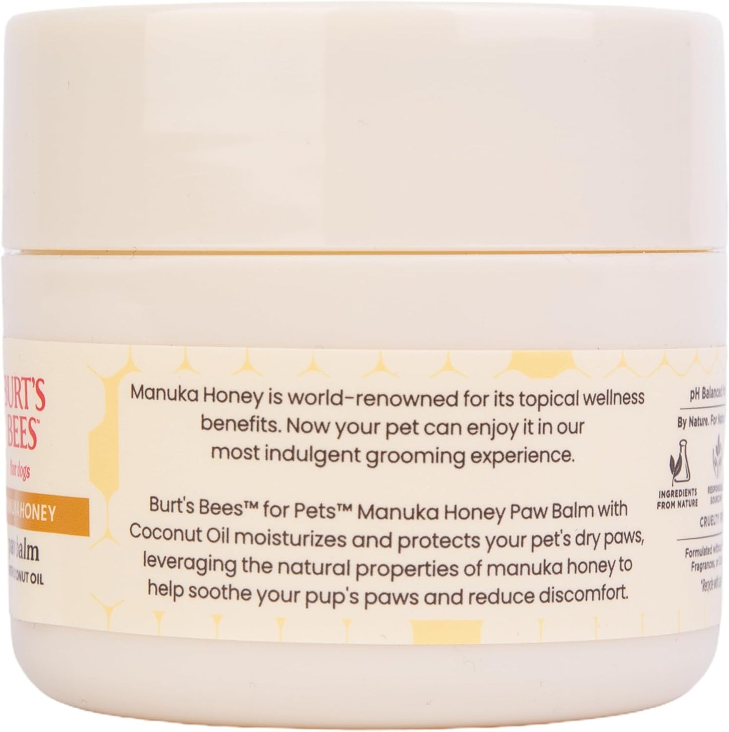 BURT'S BEES FOR PETS Paw Balm for Dogs with Manuka Honey and Coconut Oil, Soothes Dry Dog Paws, Naturally Derived Ingredients, 1.76 Oz
