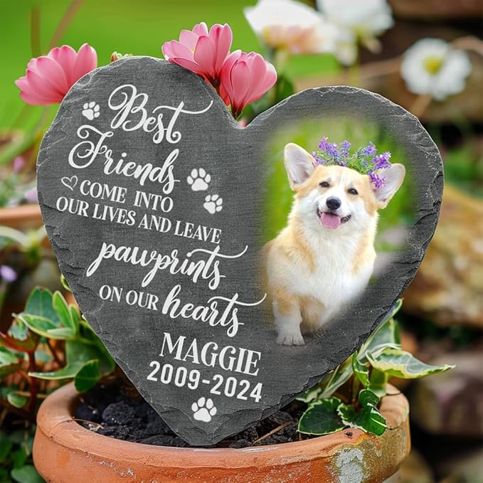 Personalized Dog Memorial Gifts for Loss of Dog, Custom Photo Pet Stone, Personalized Memorial Gifts for Pet Loss, Gift for Cat Lovers, Stones for Dogs, Cemetery Decorations for Grave Q2
