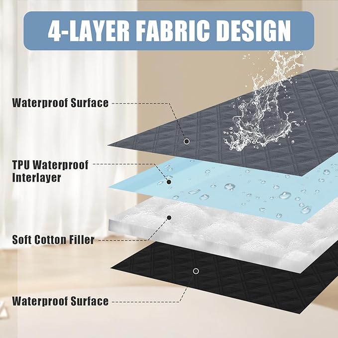 Smiry Waterproof Dog Bed Cover Pet Blanket, Soft Washable Dog Blanket for Furniture Bed Couch Sofa Reversible, Checkered (40"x50", Dark Grey/Black)