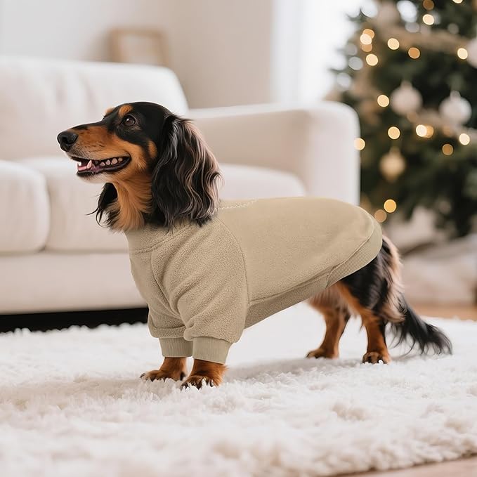 BRKURLEG Dog Sweater, Turtleneck Thick Dogs Sweatshirts Fleece Sweater, Dog Winter Coat for Small Medium Large Dogs, Pet Warm Sweaters with Zipper, Pullover Jacket with Sleeve (Light Coffee, XL)
