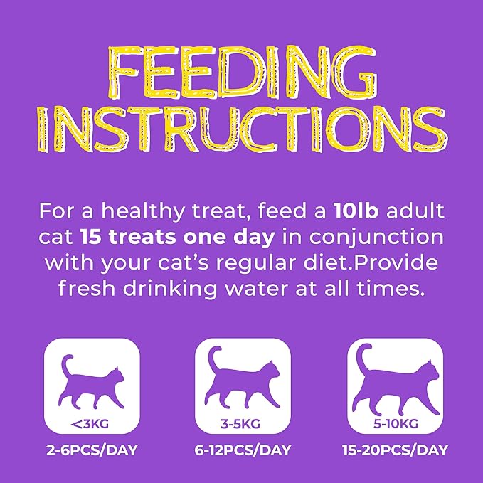 Just Try 13.4 OZ Lysine Cat Treats Natural Salmon Flavor Healthy Cat Training Biscuits Snacks Lysine Dental Care Treats for Cats & Kittens