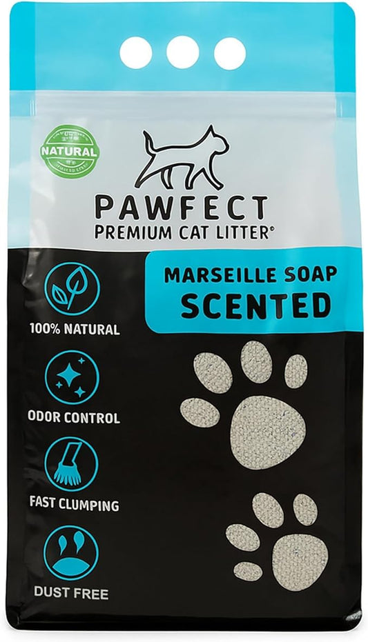 Marseille Soap Scented Clumping Cat Litter - 17.2 lb / 9L, Dust-Free,Odor Control