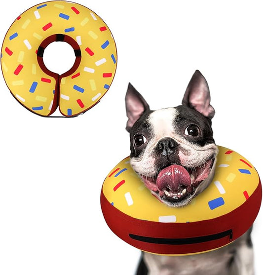Supet Inflatable Dog Cone Collar Alternative After Surgery, Doggie Neck Donut Collar Recovery ECollar for Post Surgery, Soft Dog Cone for Small Medium Puppies Cats
