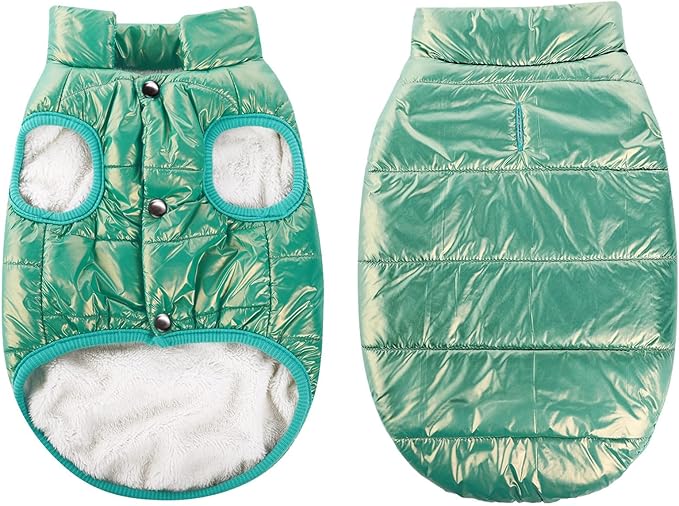 ASENKU Dog Winter Coat - Waterproof Windproof Dog Jacket, Warm Snowproof Doggie Puffer Vest for Cold Weather, Lightweight Snow Coats for Small Medium Large Dogs(Mint Green, XS)