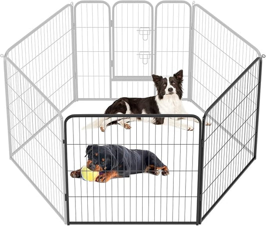 BestPet | Dog Playpen Extender | 32 Inch, 2 Panels | Heavy Duty Metal Pet Exercise Pen | Indoor Outdoor Fence Panels | Rust-Resistant, Removable, Tool-Free Setup | Anti-Skid, Expandable Design