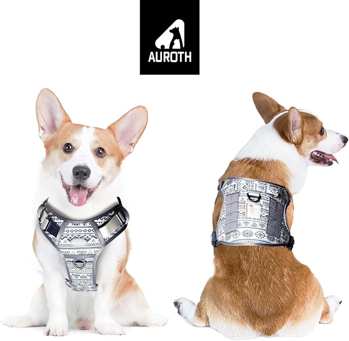 AUROTH Tactical Dog Harness for Large Dogs No Pull Adjustable Pet Harness Reflective K23 Working Training Easy Control Pet Vest Military Service Dog Harnesses