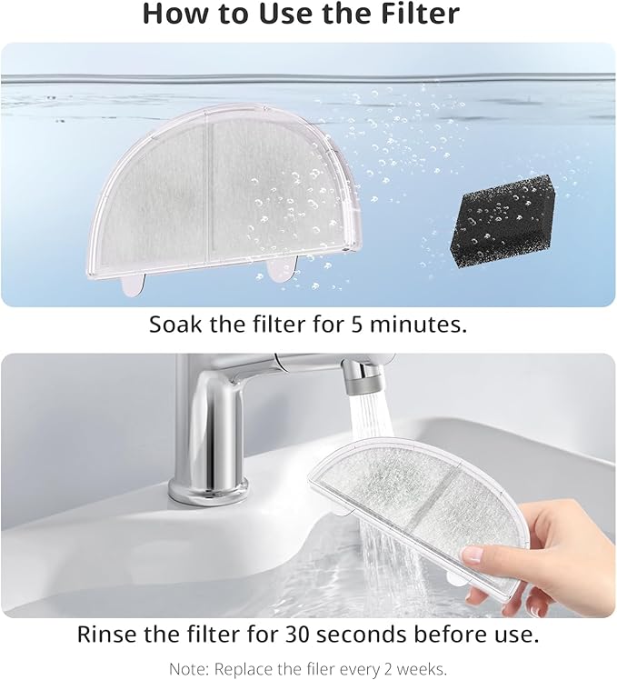 9 Pack Cat Water Fountain Filter, Replacement Filters for WF20/CF20 Wireless Pumps Cat Water Fountain,Triple Filtration System (9 Pcs Sponges)