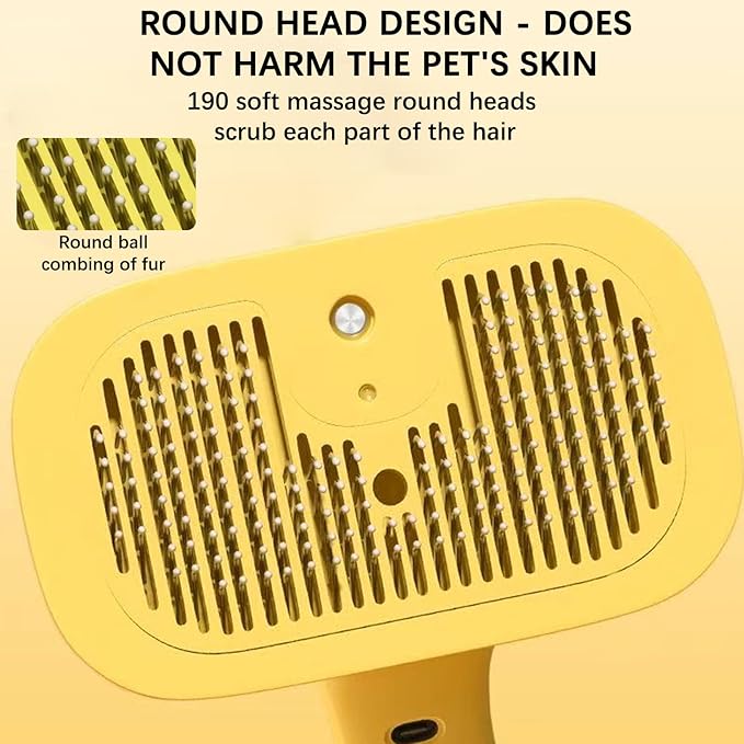 Indoor Cat Steam Brush, Rechargeable Self-Cleaning Four in One Anti-Static Steam Pet Brush, Used for Combing and Massaging Loose Fallen Pet Hair, Suitable for Long and Short Haired Dog Steam Brushes