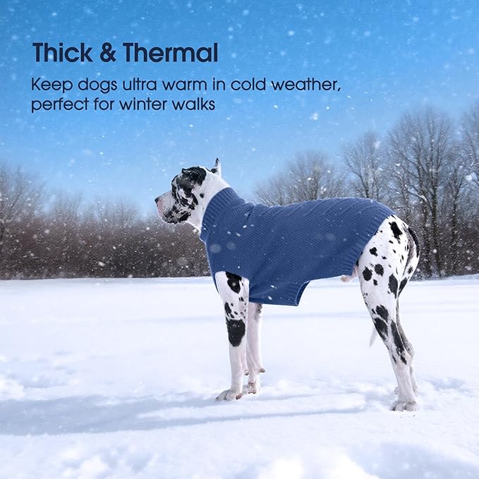 IECOii Extra Large Dog Sweater,XXXL Dog Sweater for Large Dogs Girl Boy,Xmas Dog Apparels Holiday Dog Sweater Large,Warm Dog Christmas Clothing Big Dog Sweaters for Labrador,Husky,Blue-3XL