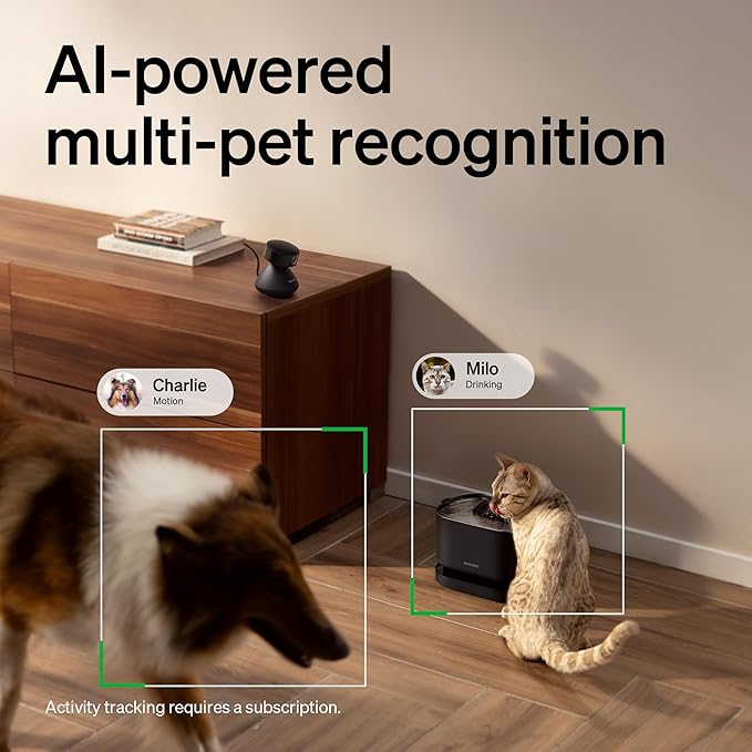 PETLIBRO AI Pet Camera Indoor with Phone App, 360° Auto Tracking Dog Camera Multi-Pet Recognition & AI Day Summary, 1080p Cat Camera Night Vision, 2-Way Talk WiFi Cam Pet with 2.4G/5G