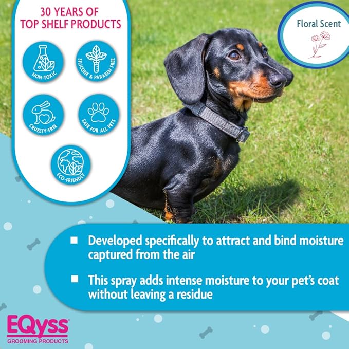 EQyss Premier Pet Spray - Moisturizes & Conditions for Healthy Skin & Coat, Non- greasy, Repels Dust & Dirt - Great for Dogs, Cats, Puppies (16 oz)