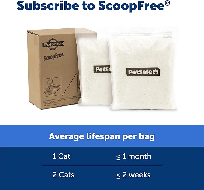 PetSafe ScoopFree Premium Crystal Cat Litter - Outperforms Clay Litter - Refill Packs - Reusable Tray Compatible - Fragrance Free - 4.3 lb Bags - 2 Pack