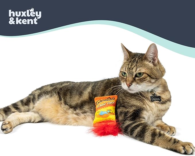 Huxley & Kent Plush Cat Toy - Interactive Catnip Toy for Cats & Kittens - Soft with Crinkle & Catnip - Fun Indoor Play - Treatos Snacks