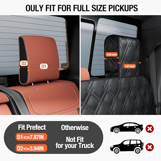 Truck Back Seat Extender for Dogs – Waterproof Full Size Pickup Pet Seat Cover with Door Protection, Hard Bottom Holds 420 lbs Dog Hammock for F150, RAM 1500 & More