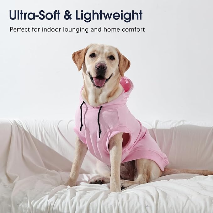IECOii Dog Hoodie for Small Dogs,Thin Dog Sweatshirt with Hood Suit for Spring Fall Early Winter,Breathable & Lightweight Pet Sweater for Schnauzer, Pug,French Bulldog,Pink, M (No Fleece Lined)