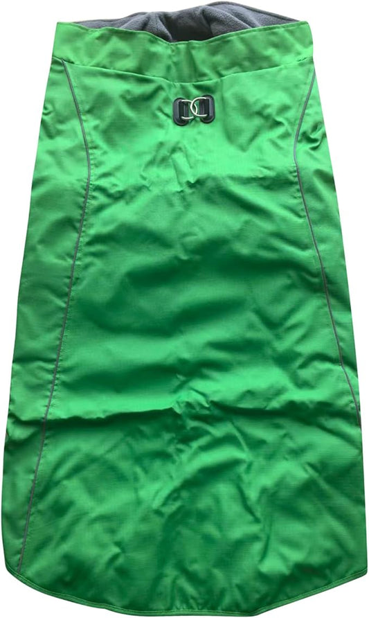 Outdoor Waterproof Dog Jacket for Large Dogs,Doggie Coats with Harness Buitl in D-Ring Warm Fleece Dog Clothes for Cold Winter,Green 3XL