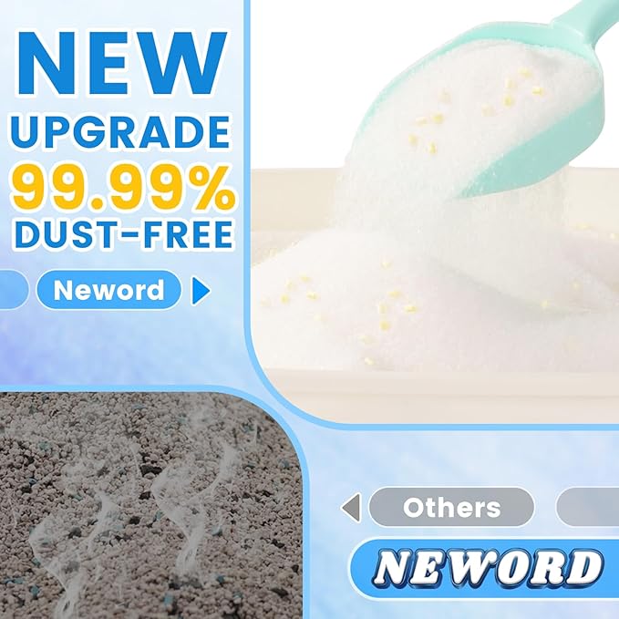 NEWORD Crystals Cat Litter Health Monitoring Color-Changing Cat Litter - Hematuria Detection - Helps Detect Irregularities in Cat Urine - Non-Clumping Crystal Litter with Silica Gel 8 LB. Bag