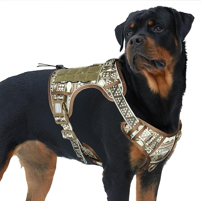 AUROTH Tactical Dog Harness for Large Dogs No Pull Adjustable Pet Harness Reflective K21 Working Training Easy Control Pet Vest Military Service Dog Harnesses