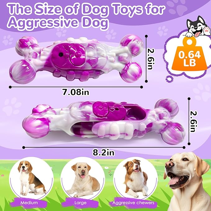 Large Indestructible Dog Toys: Dog Chew Toys for Aggressive Chewers to Keep Them Busy&Reduce Boredom and Anxiety