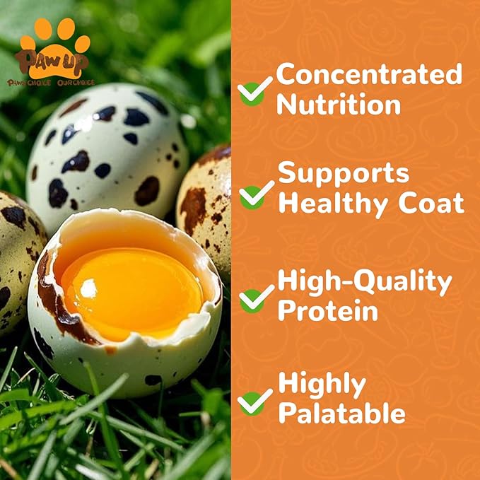 PAWUP Freeze Dried Cat & Dog Treats, Natural Quail Egg Yolk, Single Ingredient, High-Protein Pet Snacks for Skin & Coat Health, No Artificial Additives, 9.2 oz