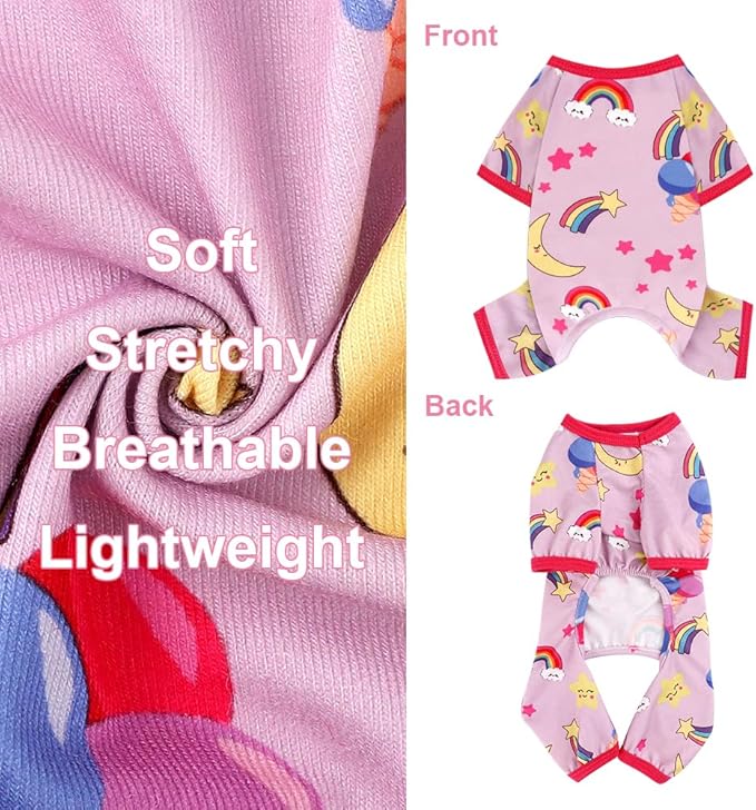 Dog Pajamas for Small Dogs Boy Girl, Dog Clothes Tiny Chihuahua Yorkie Spring Summer Shirt, Cute Puppy Outfit Pjs Jumpsuit Cat Onesie Apparel Pet Clothes