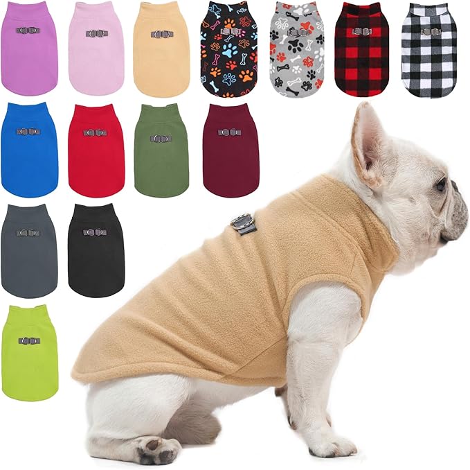 BEAUTYZOO Dog Fleece Vest Sweater Winter Jacket for Small and Medium Large Dogs with D-Ring Leash Cold Weather Coat Hoodie for XS S M Dogs Boy or Girls