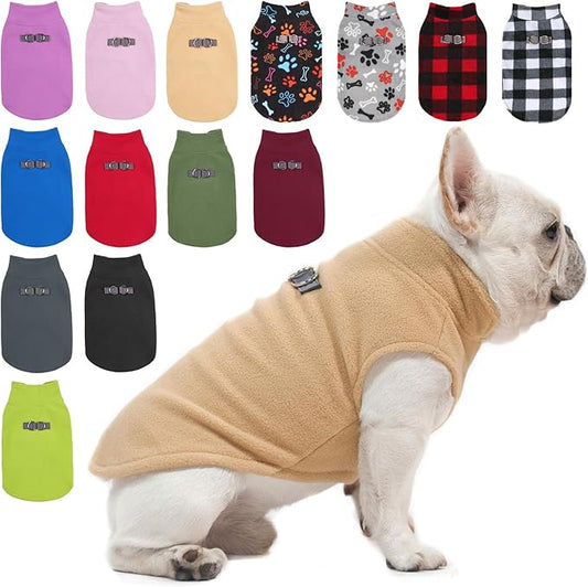BEAUTYZOO Dog Fleece Vest Sweater Winter Jacket for Small and Medium Large Dogs with D-Ring Leash Cold Weather Coat Hoodie for XS S M Dogs Boy or Girls