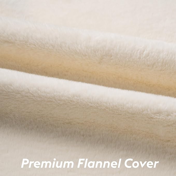 Self Warming Cat Bed, Heating Cat Pad, Extra Soft Flannel Surface, Removable ＆ Washable, Thick Thermal Mat with Non-Slip Bottom (Ivory, 24" X 18")